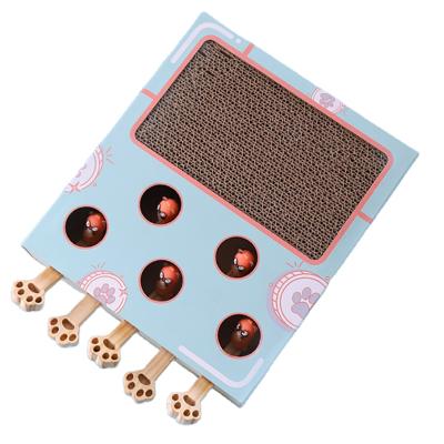 China Viable Hot Selling Pet Toys Interactive Hit Board Kitten Toys Grinding Nail Pet Cat Scratcher Corrugated Paper Scratching Hamster for sale