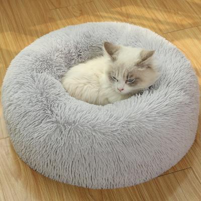 China Hot Selling Stocked Pet Supplies Multi Colors Cotton Soft Plush Dog Cat Deep Comfortable Pet Cat Round Sleeping Bed Mat for sale