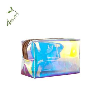 China Iridescent Clear Organizer Bag, ENGLAND STYLE Holographic Cosmetic Bag Large Makeup Pouch Toiletry Gifts For Girls Women for sale