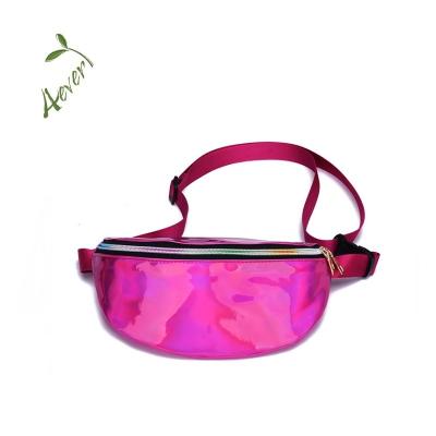 China Holographic PU Holographic Fanny Pack PVC Glitter Water Proof Bum Bag Girls Hologram Waist Bag Hot Sale Custom Ladies Bag for sale