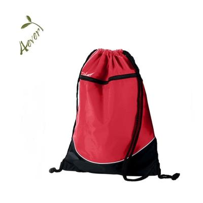 China Mini Soft-loop Kids Cloth Small Rope Drawstring Backpack Shoe Bag With Front Zipper Pocket for sale