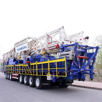 China Construction worksÂ   Oilfield Well Drilling Equipment 550Hp 350KN API 4F Electric Truck Mounted Drilling Workover Rig for sale