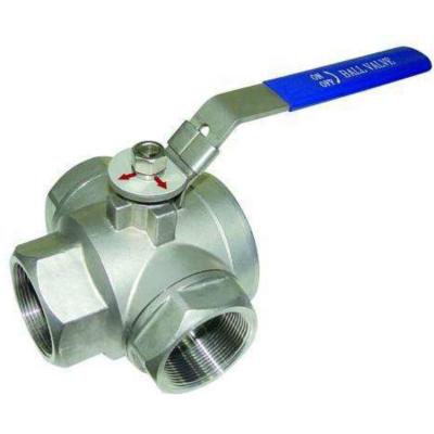 China General 3 Way Stainless Steel SS Cast One Piece 1pc 2pc 3pc NPT Steel Brass Hydraulic Thread Cast Q14/15-L/T Ball Valve for sale