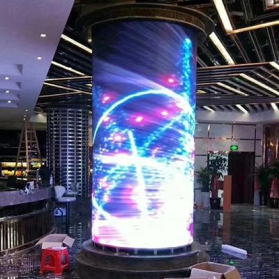 China Indoor Customized Soft Flexible Led Video Gaming Display P5 Cheap Cylindrical Screen for sale