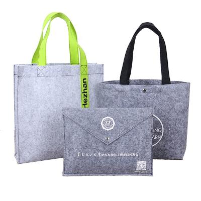 China Gift Shopping Ad Recycled Felt Bag Women Felt Tote Bag Women's Wool Felt Handbags Felt Shopping Bag for sale