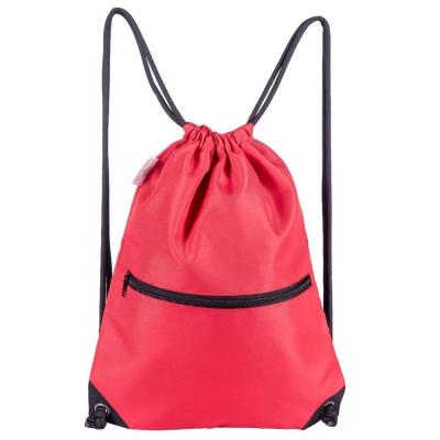 China Waterproof Drawstring Bags with Zipper Pocket, Waterproof Drawstring Backpack for Women Men Boys and Girls for sale