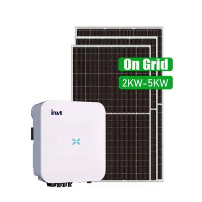 China Home 2000watt On-grid PV solar system solar for home use 2000w 3000w 4000w 5000w solar power generation for sale