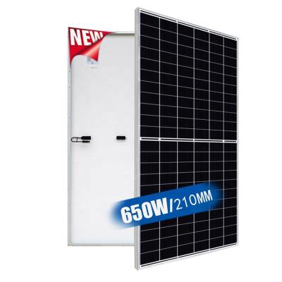 China Luxury 600w 650W 655W Half Cell PV Module Single Glass Series Monocrystalline Solar Panels 210mm 32half cells for sale