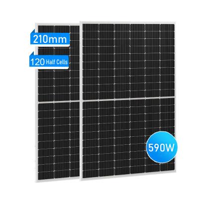 China Luxury 590Watt 600Watt Solar Panels Double-glass Photovoltaic Solar For Home Module 210mm 610W 60cells 120half cells for sale