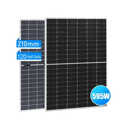 China Luxury 595W 600W 605W  Solar Panels Bificial Photovoltaic Solar Cell Mono Module 210mm double glass 610W 60cells 120half cells for sale