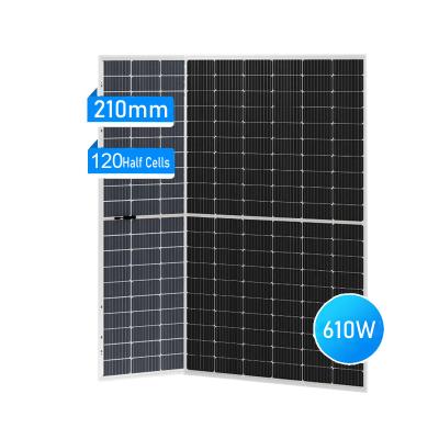 China Luxury 610Watt Solar Panels Double-glass Photovoltaic Solar For Home 600W Module 210mm  60cells 120half cells for sale