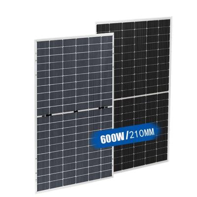 China Luxury solar panels monocrystalline sola bifacialr panel 210mm double glass 600W  60cells 120half cells for sale