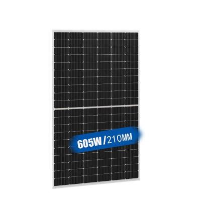 China Luxury Double Glass Solar Panel 605W watt 210mm bifacial double glass solar panels  MH8-60cells 120half cells for sale