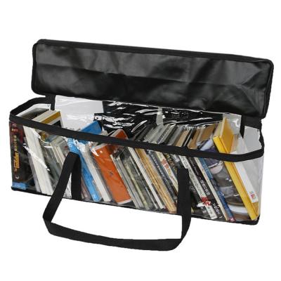 China Portable Zipper DVD DVD Storage Bag Folding Clear CD Storage Bag With Handles for sale