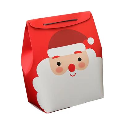 China Portable Folding Gift Box Modern Ribbon Snowman Xmas Christmas Gift Wrapping Paper Box Christmas Gift Bag for sale