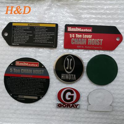 China American and European Custom Printing Metal Aluminum Tin Plate Nameplate China Factory Warning Tag Round Small Sign with Back Sticker for sale