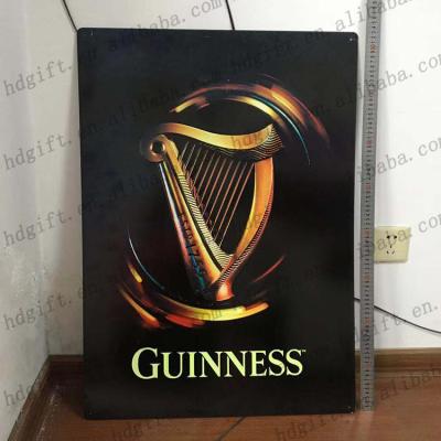 中国 Europe 60*90CM Large Wall Tin Sign Metal Plaque with Luminous Beer Brand Letter and Bent Edge 販売のため