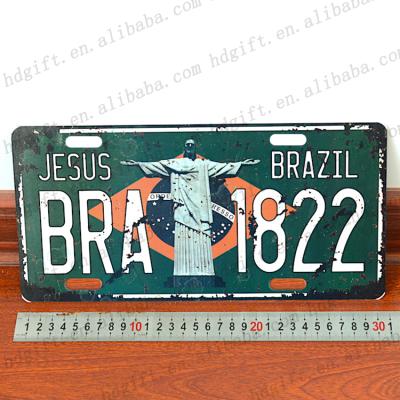 中国 Metal Printed Tinplate Gray Card Plate Vintage Bar Wall Sign Private Aluminum License Plate Hallmarking China Suppliers 30*15cm Or Custom Made 販売のため