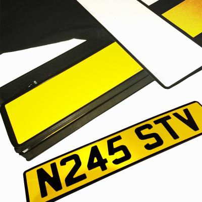 China Custom Yellow Reflective Number Plate London Police License Plates Film Customized Te koop