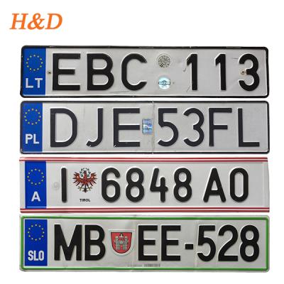 China UK European Car Decoration H&D License Plate Motorcycle License Plate Design ISO9001 Film Car Reflective Plates Te koop