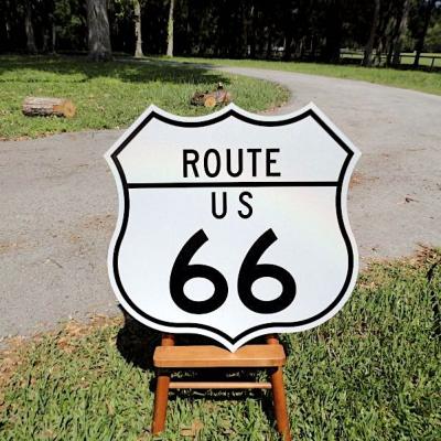 中国 Custom Africa Tin Troops Road Street Nameplate Aluminum ROUTE USA 66 Metal Film Reflective Number Signs 販売のため