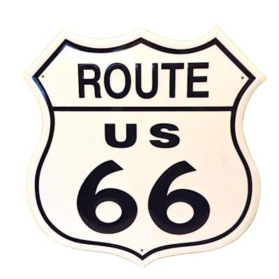 中国 Custom Tin Printing ROUTE 66 Metal Tin Sign Aluminum Name Plate Emboss Cangnan Road Traffic Sign With Name 300mm*500mm (Customized) 販売のため