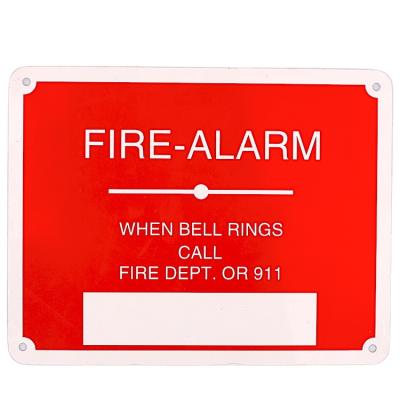 中国 factory price aluminum fire alarm warning sign metal tin traffic plate 150mm*50mm (customized) 販売のため