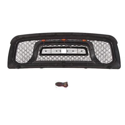 China Replacement ABS Mesh Grille +Shell+Amber LED Fit For 2010-2019 Dodge Ram 2500 for sale