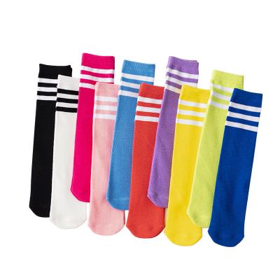 China Cozy Knitting Combed Winter Warm Knee Socks Baby Cotton Kids Christmas Stripe Stocking Cheap Thigh High Sock for sale