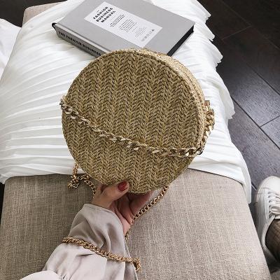 China Daily 2021 Straw Handbag Handmade Wicker Women Shoulder Bag For Chain Purse New Body Bag Women Cross Scarf for sale