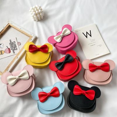 China Cute Fashion Money Bag Baby Mouse Bow Cat Ear Small Coin Box Bag Kids Purses Shoulder Mini Designer Handbag for sale