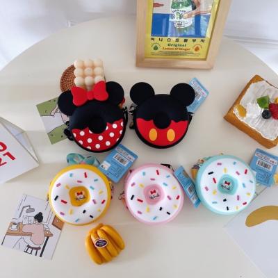 China 2021 Fashion Cartoon Mickey And Minnie Cat Ear Shape Cute Silicone Cross - Body Bags Purse Kids Chain Purses for sale