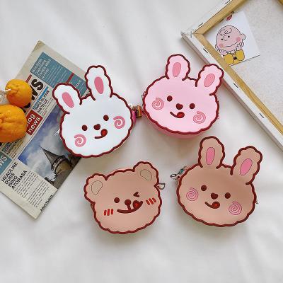 China Cute Designer Fashion Small Kids Silicone Boys Shape Cartoon Rabbit Animal Shape Handbags Clips for sale