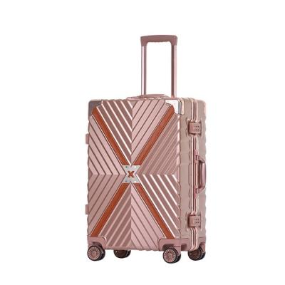 China Travel Bottom Hard Case Aluminum Frame Luggage With Trolley Traveling Suitcase On Wheels for sale