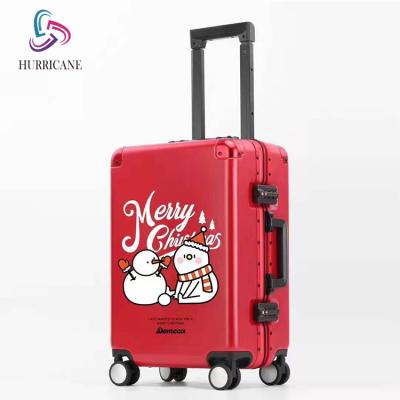 China Fashionable Customized Design 360 Degree 4 Wheels Luggage Rotatable Aluminum Frame Cabin Size Luxury Suitcase for sale