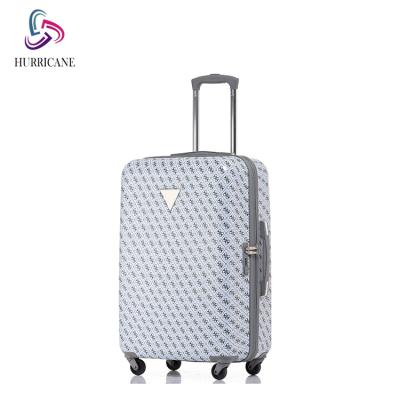 China Fashionable Hard Shell Retro Suitcase Abs Pc Printed 3 4 Pcs Business Luggage Bags Sets With Quiet Wheels for sale