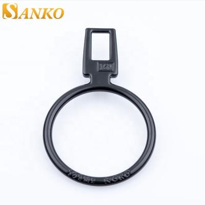 China Custom Logo Metal Zipper Puller Matte Black Design Nickel Free For Handbag for sale