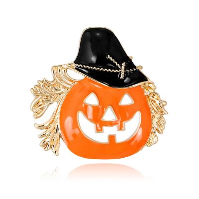 China Wholesale Colorful Pumpkin Brass Badge Enamel SANKO Halloween Brooch Pin for sale