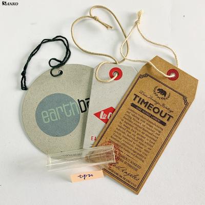 China Recyled Recycle Garment Label Brand Brand Clothing Hang Tags Biodegradable TPU GRS Custom Manufacturers for sale