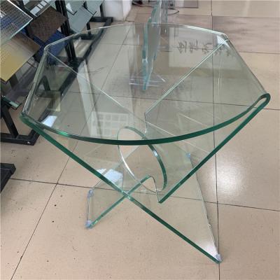 China Modern Clear 10mm Transparent High Quality Warm Bending Glass Coffee Tables for sale