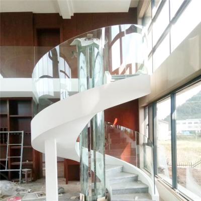 China 8mm 10mm 12mm Modern Bend Tempered Glass Sheet Curved Balcony Fencing Glass for sale