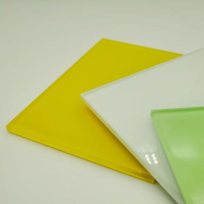 China Modern China Manufacturer Any Color Yellow Toughened Back Painted Glass for sale