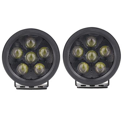 China E-mark 3.5 Inch Round Dark Design Blacked-out Lens Plug 4D 6D 18W 3.5inch Car LED Driving Fog Headlight 3.5inch Diameter D89*58mm for sale