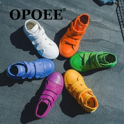 China Others Wholesale Children's Shoes School Lace Up High Top Canvas Shoes Kids Casual Shoes for sale