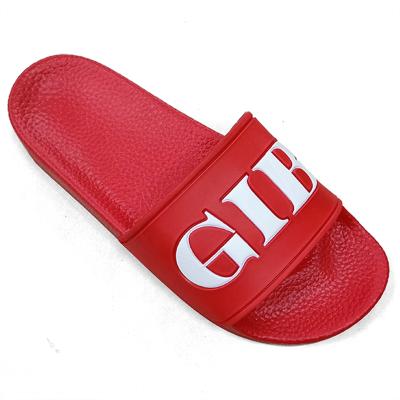 China Hot Fashion Trend Summer Embossed Women Beach Sandals Custom Logo Latest Design Custom Slipper Red Outdoor Flat Slippers China Sandals for sale