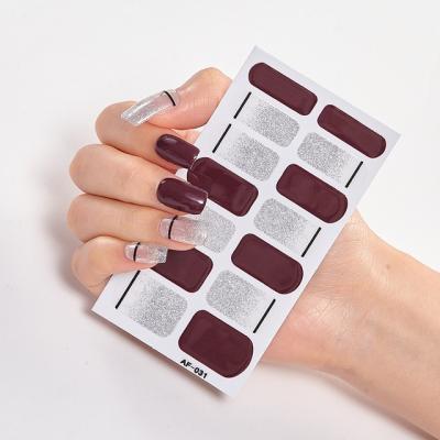 China Competitive Price Eco-friendly Fashion Nail Art Women's 14pcs DIY Nail Stickers Set for sale