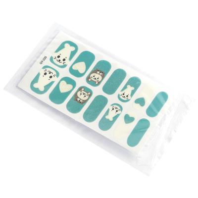 China 14pcs Luxury Girl Art Cartoon Nail Stickers Competitive Price Logo Eco-Friendly New for sale