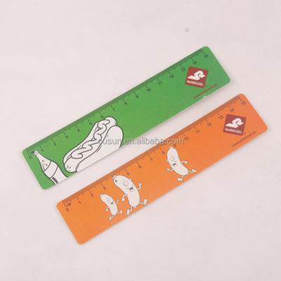 China School Student Customized Kids Straight Ruler PP Material 15 Cm Cartoon Food Straight Ruler for sale