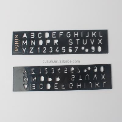 China School Student 2021 New Design Black Plastic Letter Stencil Ruler For Kids for sale