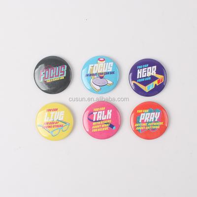 China Round Tin Button Badge Blank Pin Buttons Magnetic Printing For Souvenir for sale